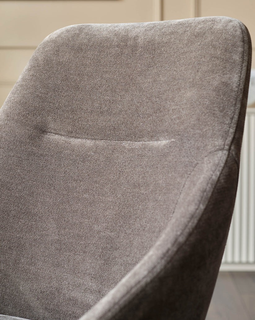 Cleo Mocha Fabric Swivel Dining Chair