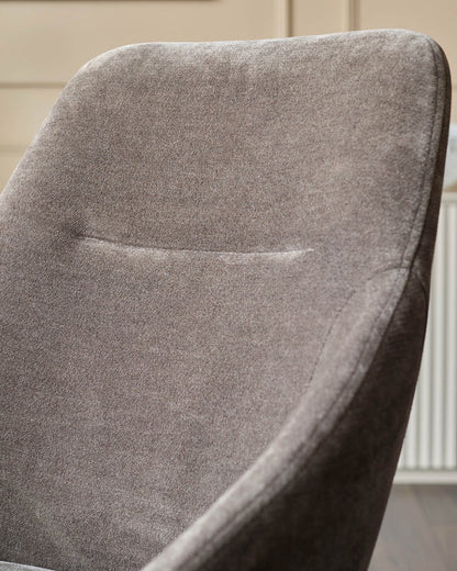 Cleo Mocha Fabric Swivel Dining Chair