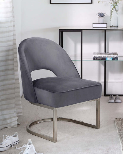 Clover Cantilever Velvet Accent Chair