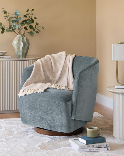 Natalia Chenille Swivel Accent Chair