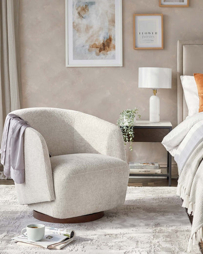 Natalia Chunky Weave Swivel Accent Chair