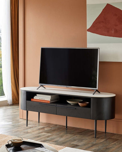 Manhattan Marbled Ceramic TV Stand