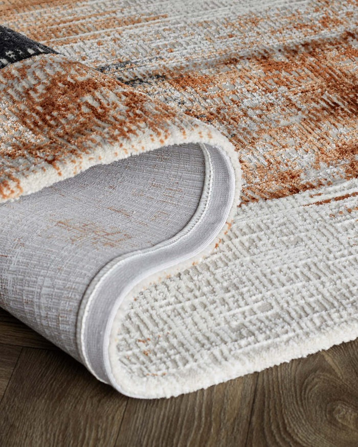Blurred Terracotta Textured Medium Rug