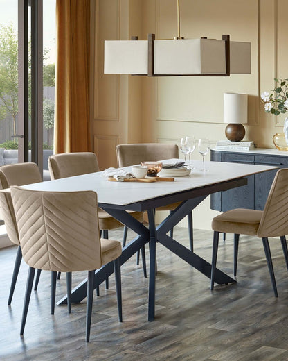 Serena Velvet Metal Dining Chair - 2 Set
