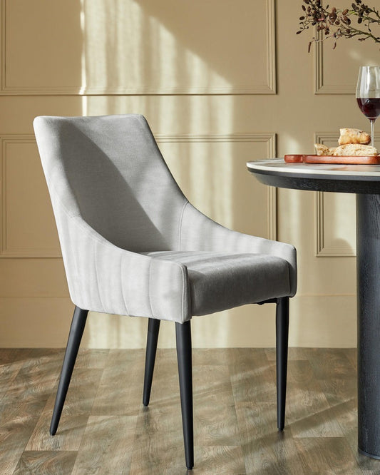 Juliana Natural Grey Fabric Dining Chair - 2 Set