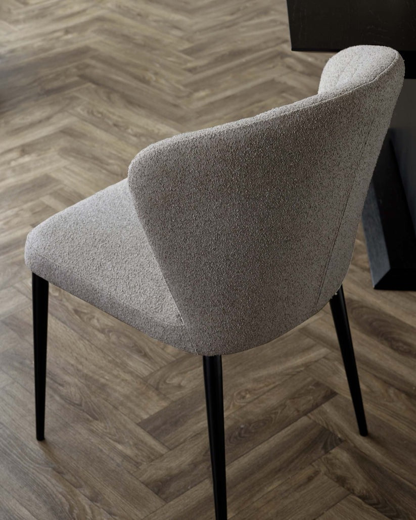 Harper Boucle Black Metal Dining Chair - 2 Set