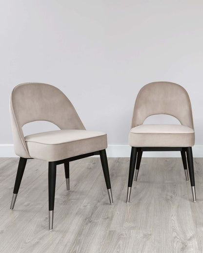 Clover Velvet Stainless Steel Dining Chair - 2 Set