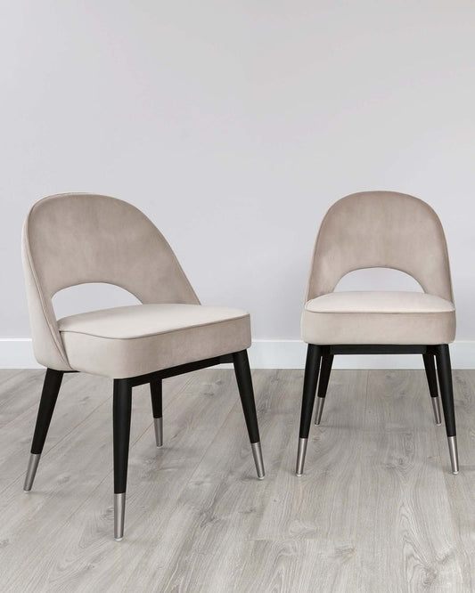Clover Velvet Stainless Steel Dining Chair - 2 Set