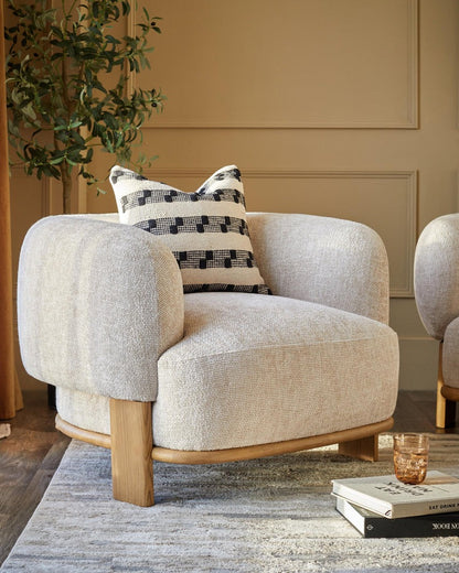 Florence Natural Fabric Armchair