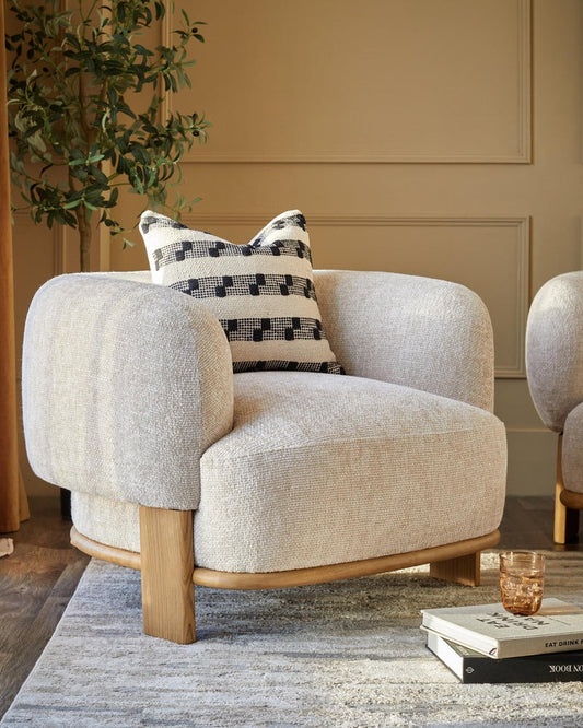 Florence Natural Fabric Armchair