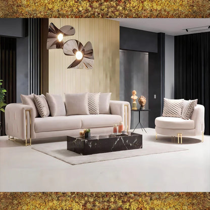 California Sofas Suite Sets in Luxury Cream Velvet