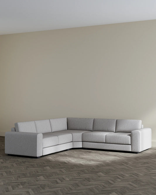 Emery Mid Grey Weave Large Corner Sofa