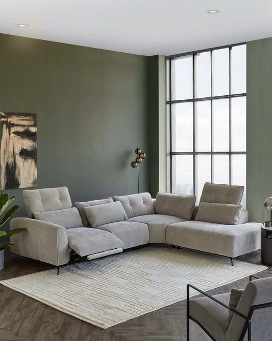 Arianna Light Grey Recliner Right Hand Corner Chaise