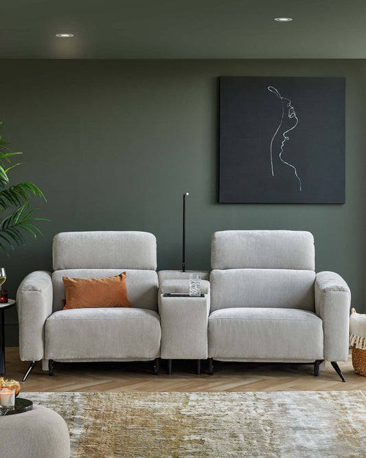 Kenzie Recliner 2 Seater Sofa with Console Table