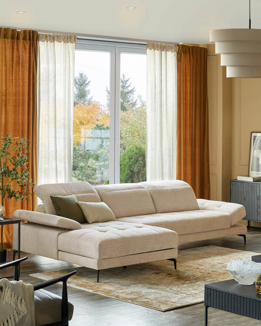 Donella Chenille Left Hand Corner Chaise Sofa