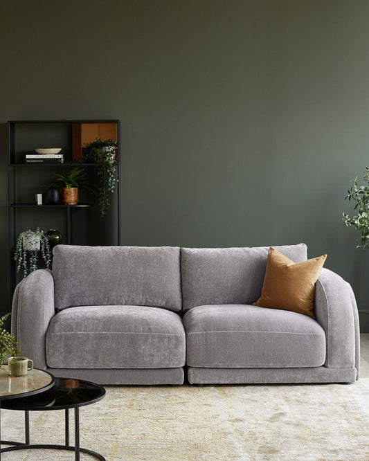 Casey Mid Grey Fabric 3 Seater Sofa