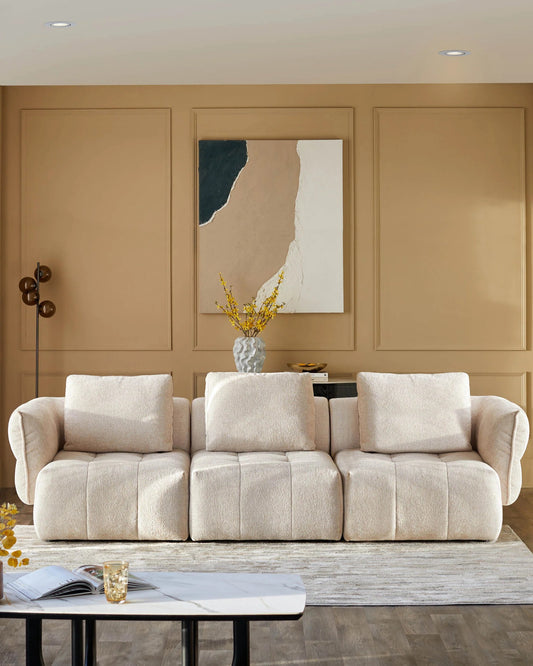 Lillian Mocha Fabric 3 Seater Sofa
