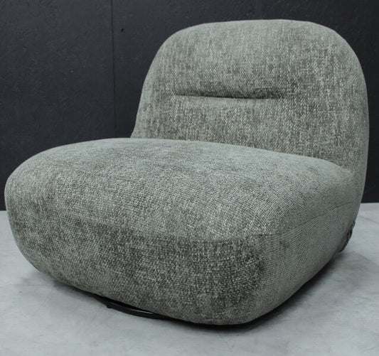 Sienna Oversized Swivel Chair In Boucle Fabric
