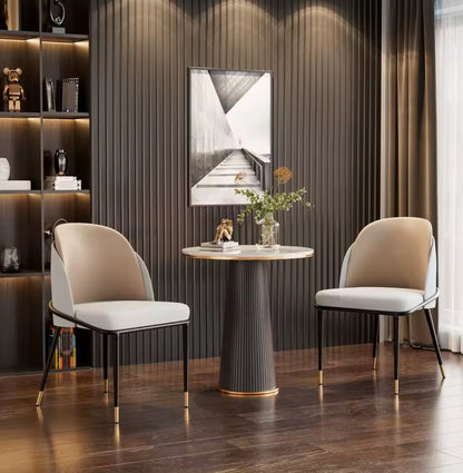 Georgiva                                                 Set Of 2 Luxurious Upholstered Dining Room Chairs, Two Toned Design