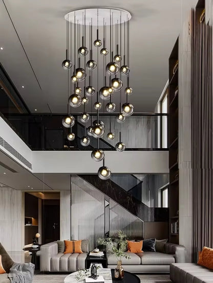 Hatton Glass 12- LED Light Adjustable Drop Pendant