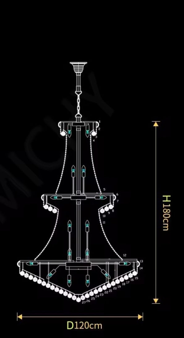 Damar Luxury Crystal Chandelier Living Room