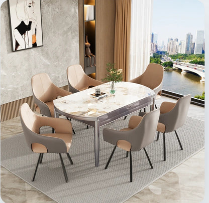 Gemma Dining Chair Set of 2. 360 Swivel Upholstered Dining Chairs Microfiber Leather Accent