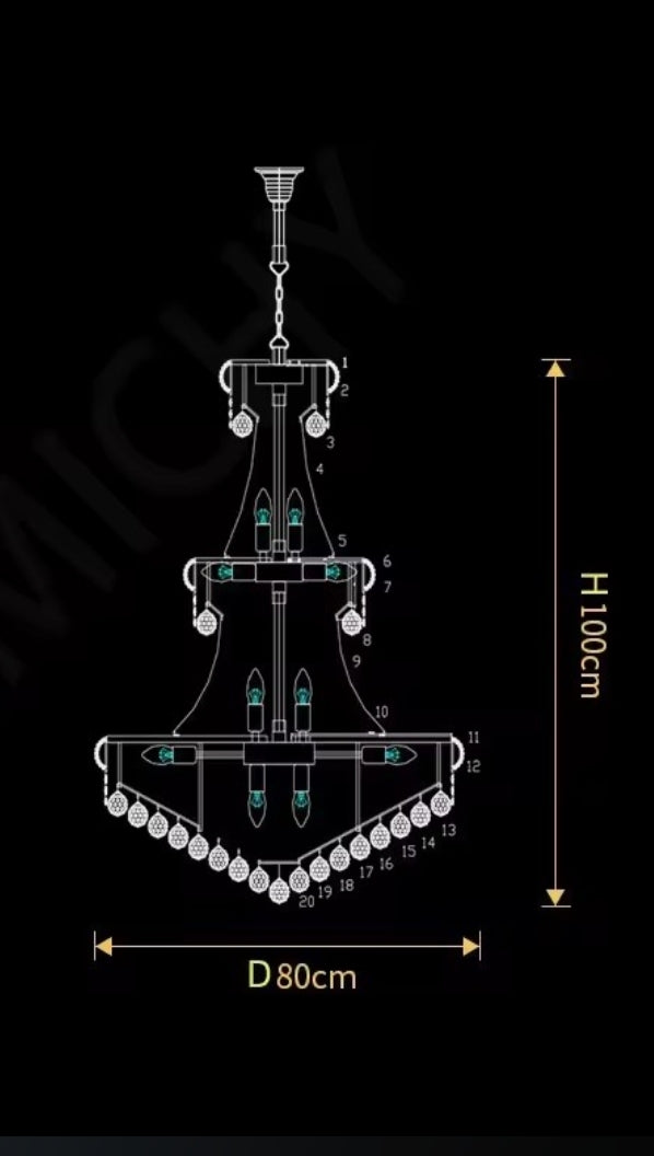 Damar Luxury Crystal Chandelier Living Room