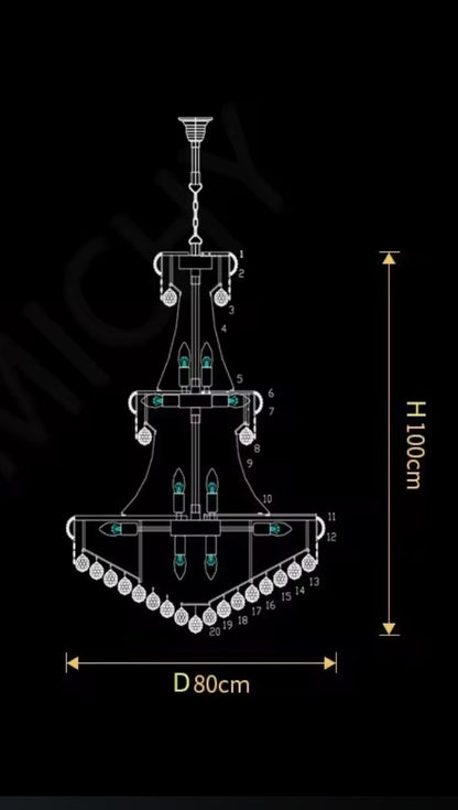 Damar Luxury Crystal Chandelier Living Room