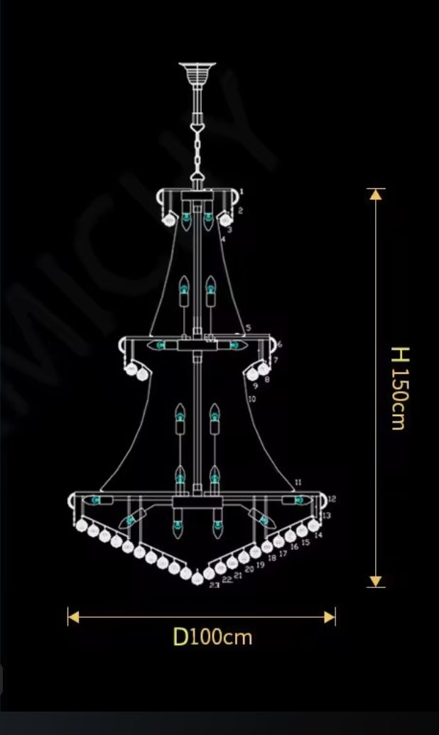 Damar Luxury Crystal Chandelier Living Room