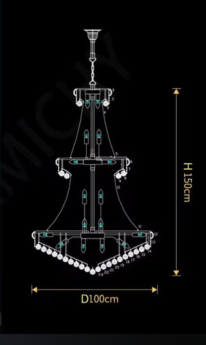 Damar Luxury Crystal Chandelier Living Room