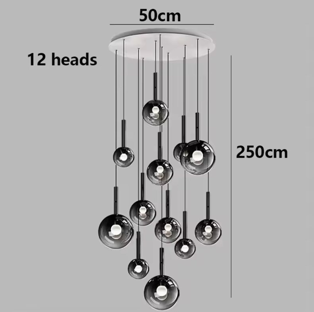 Hatton Glass 12- LED Light Adjustable Drop Pendant