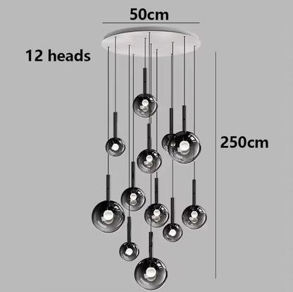 Hatton Glass 12- LED Light Adjustable Drop Pendant