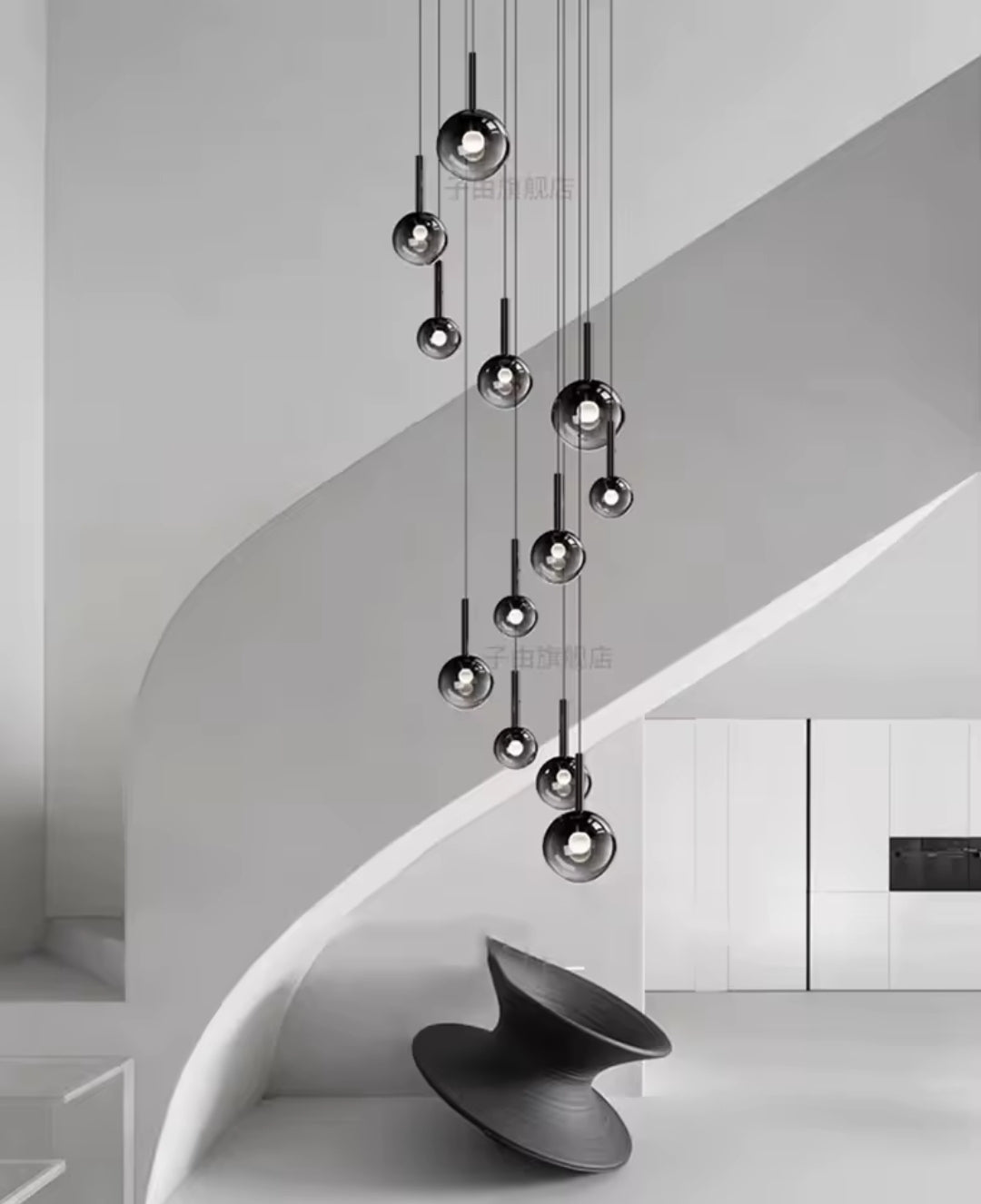 Hatton Glass 12- LED Light Adjustable Drop Pendant