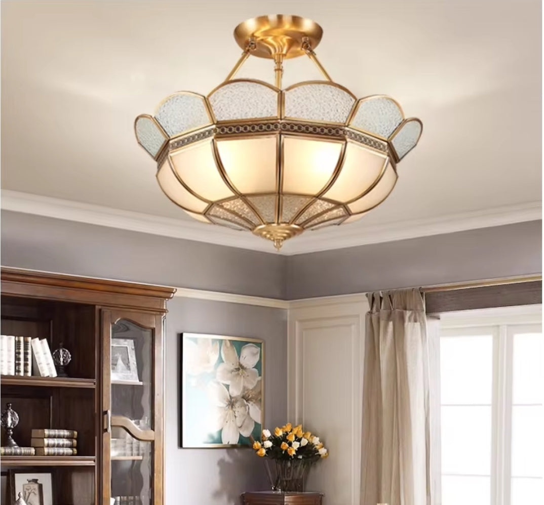 Asma Copper Glass Ceiling Lamp