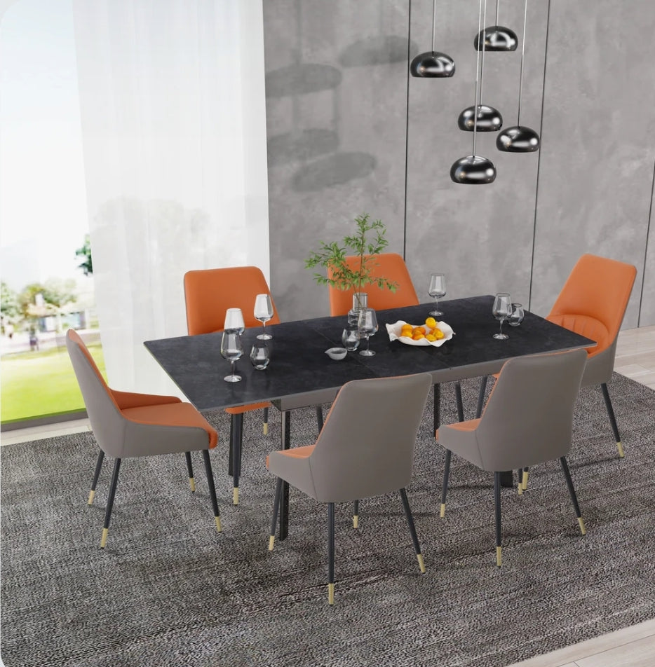 Mosco Extendable Dining Table – 51.1"-62.9", Sintered Stone, Rectangular