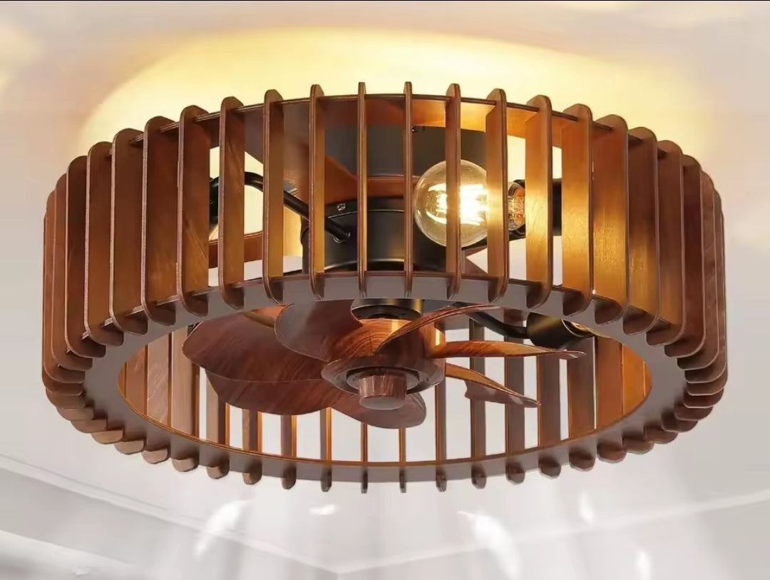 Juma Minimalist Wood Fan Lamp