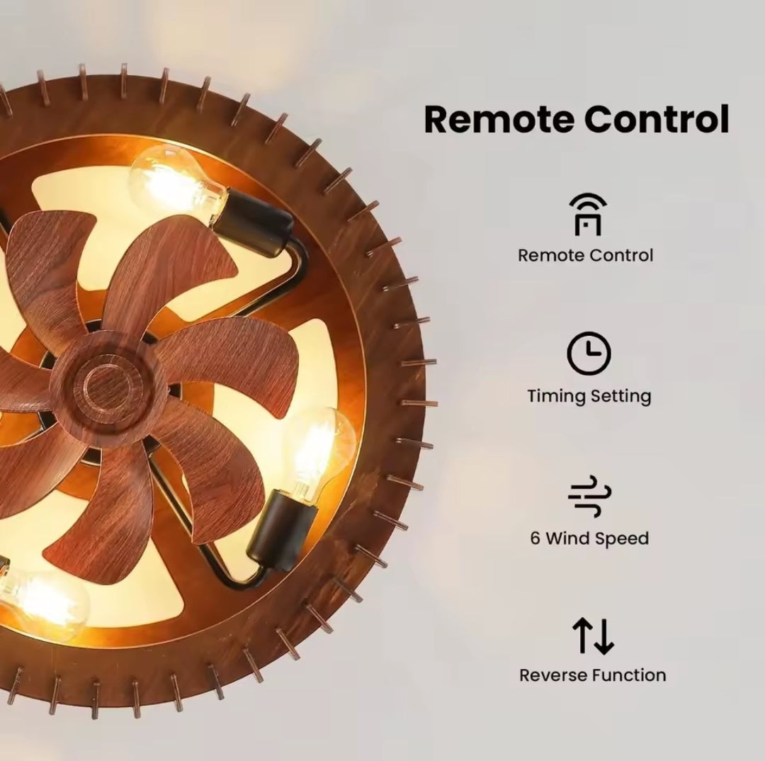 Juma Minimalist Wood Fan Lamp