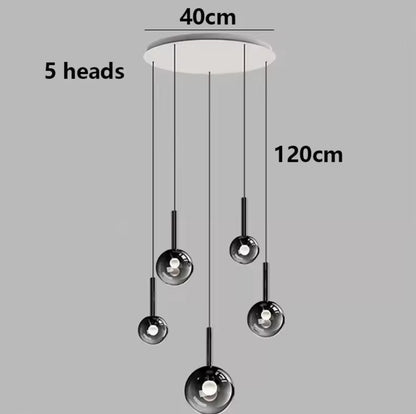 Hatton Glass 12- LED Light Adjustable Drop Pendant