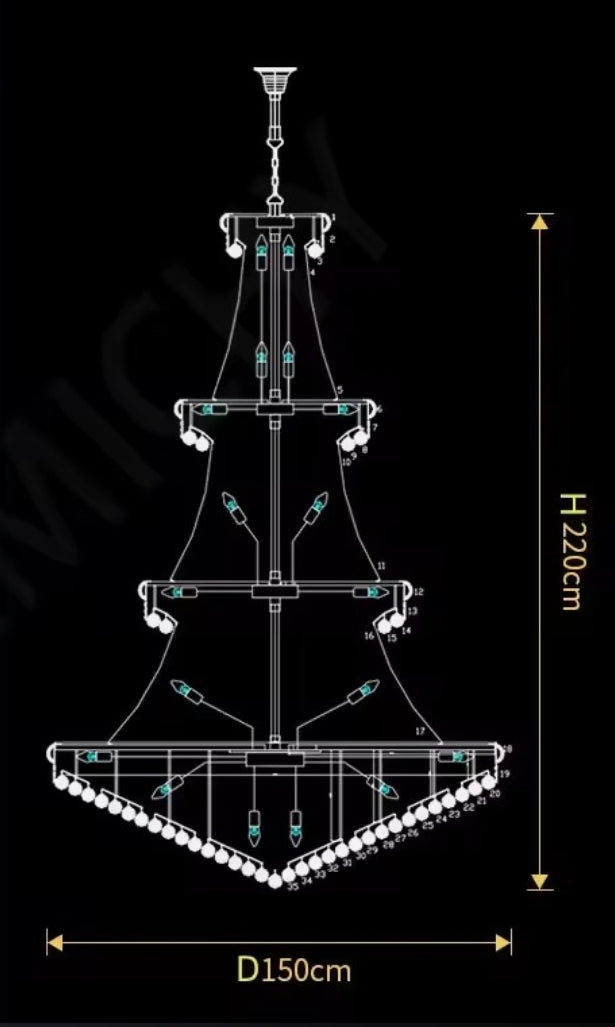 Damar Luxury Crystal Chandelier Living Room