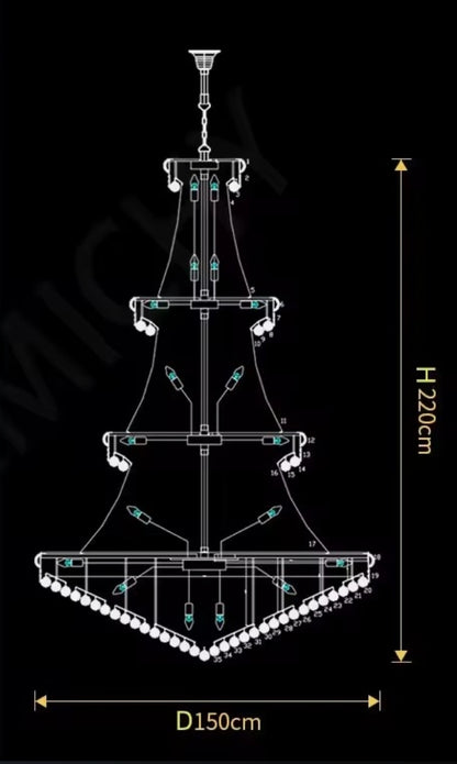 Damar Luxury Crystal Chandelier Living Room