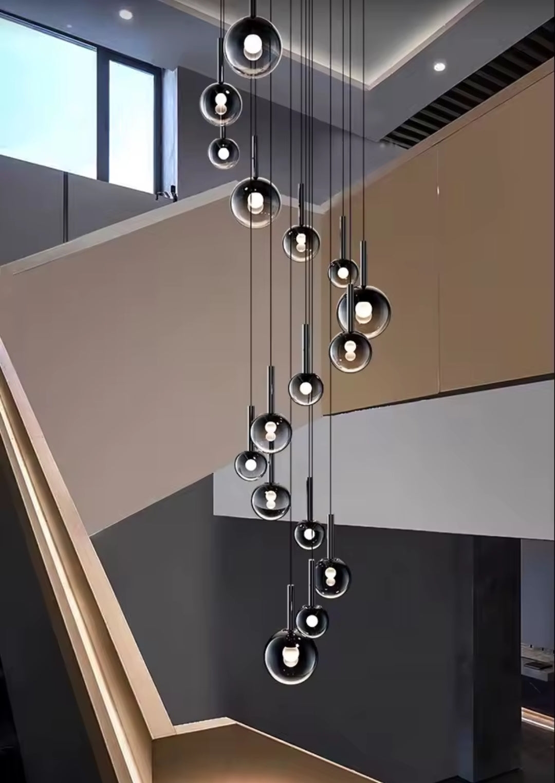Hatton Glass 12- LED Light Adjustable Drop Pendant