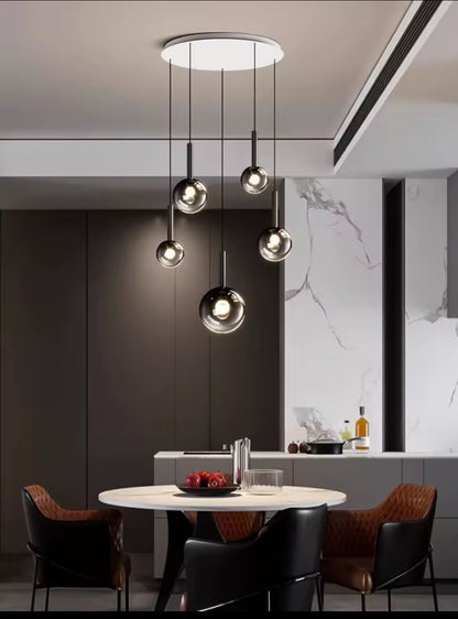 Hatton Glass 12- LED Light Adjustable Drop Pendant