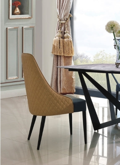 Adelaide Marble Dining Table with Black Metal Frame
