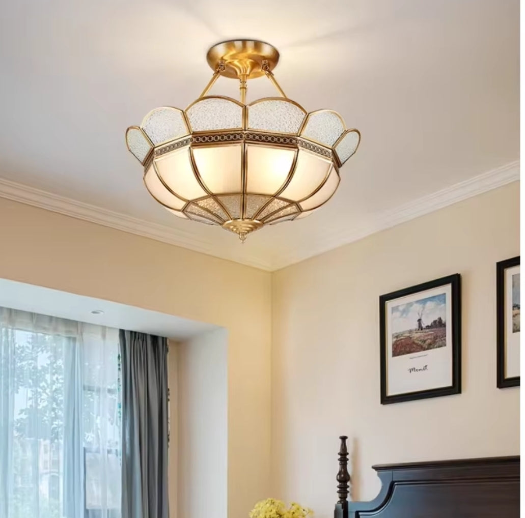 Asma Copper Glass Ceiling Lamp