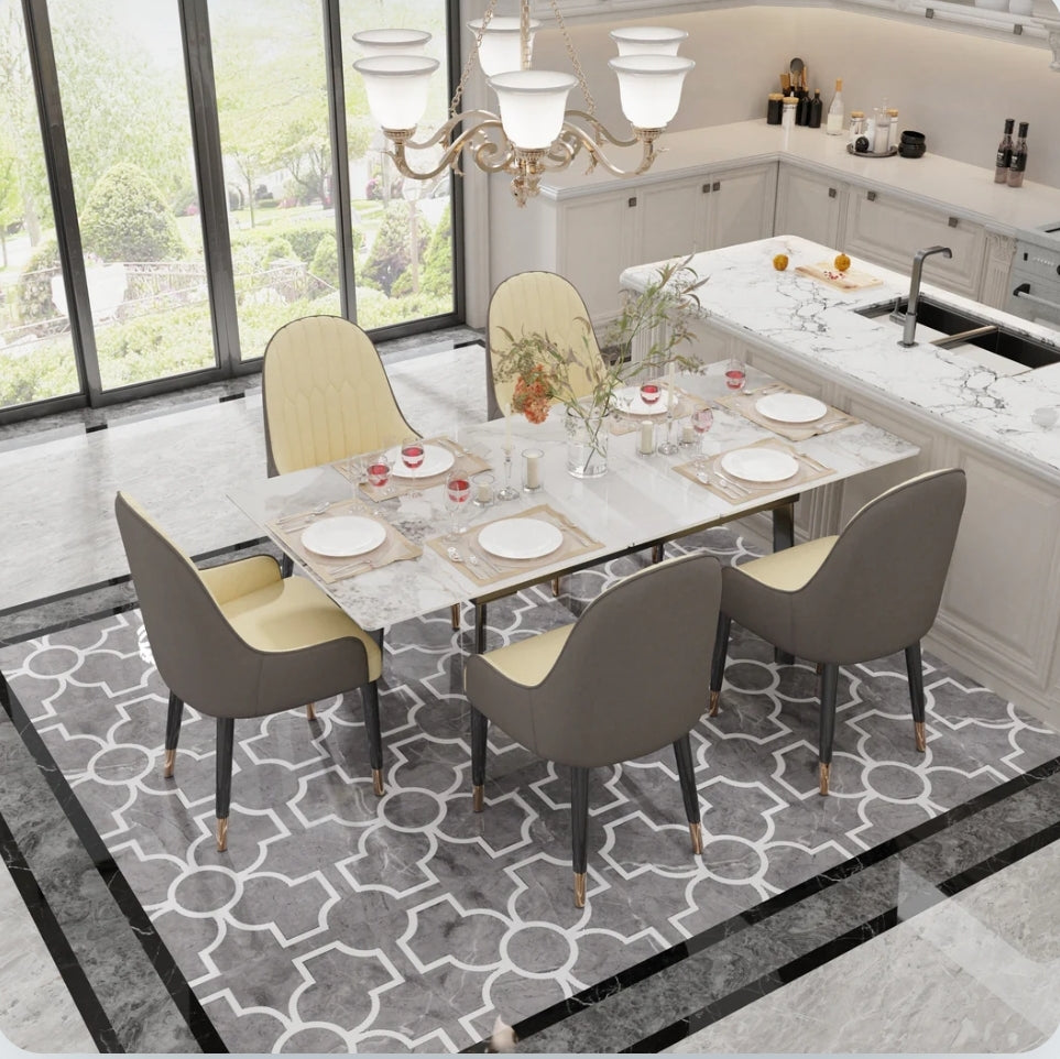 Mosco Extendable Dining Table – 51.1"-62.9", Sintered Stone, Rectangular