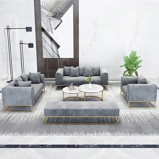 Antalya Sofas Sets in Luxury Grey Velvet - EXPRESS DELIVERY
